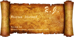Ruzsa József névjegykártya